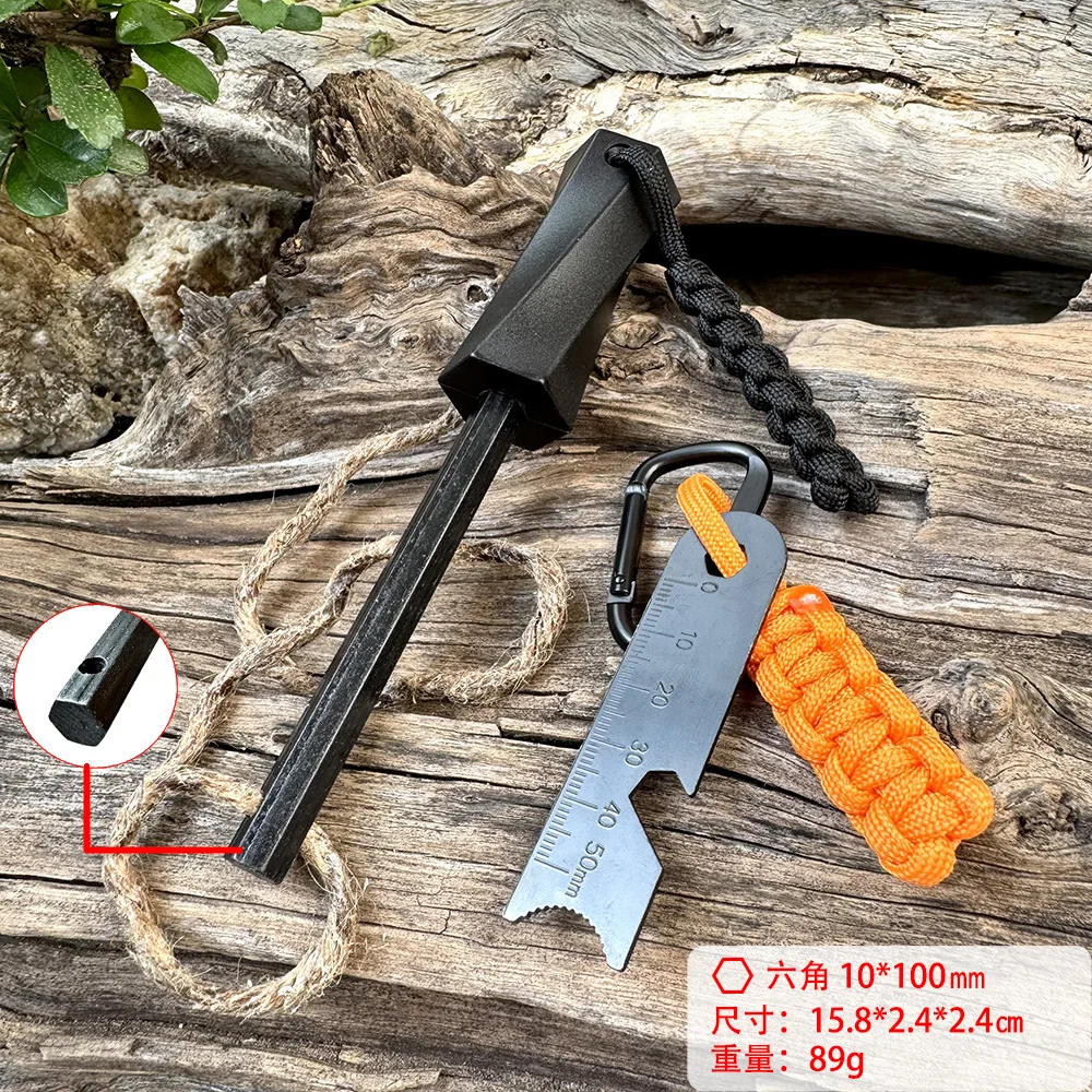 

НОВЫЙ кремниевый стержень с ручкой из полипропилена и веревкой зажигания, выживание в дикой природе со скребком, магниевый стержень для кемпинга