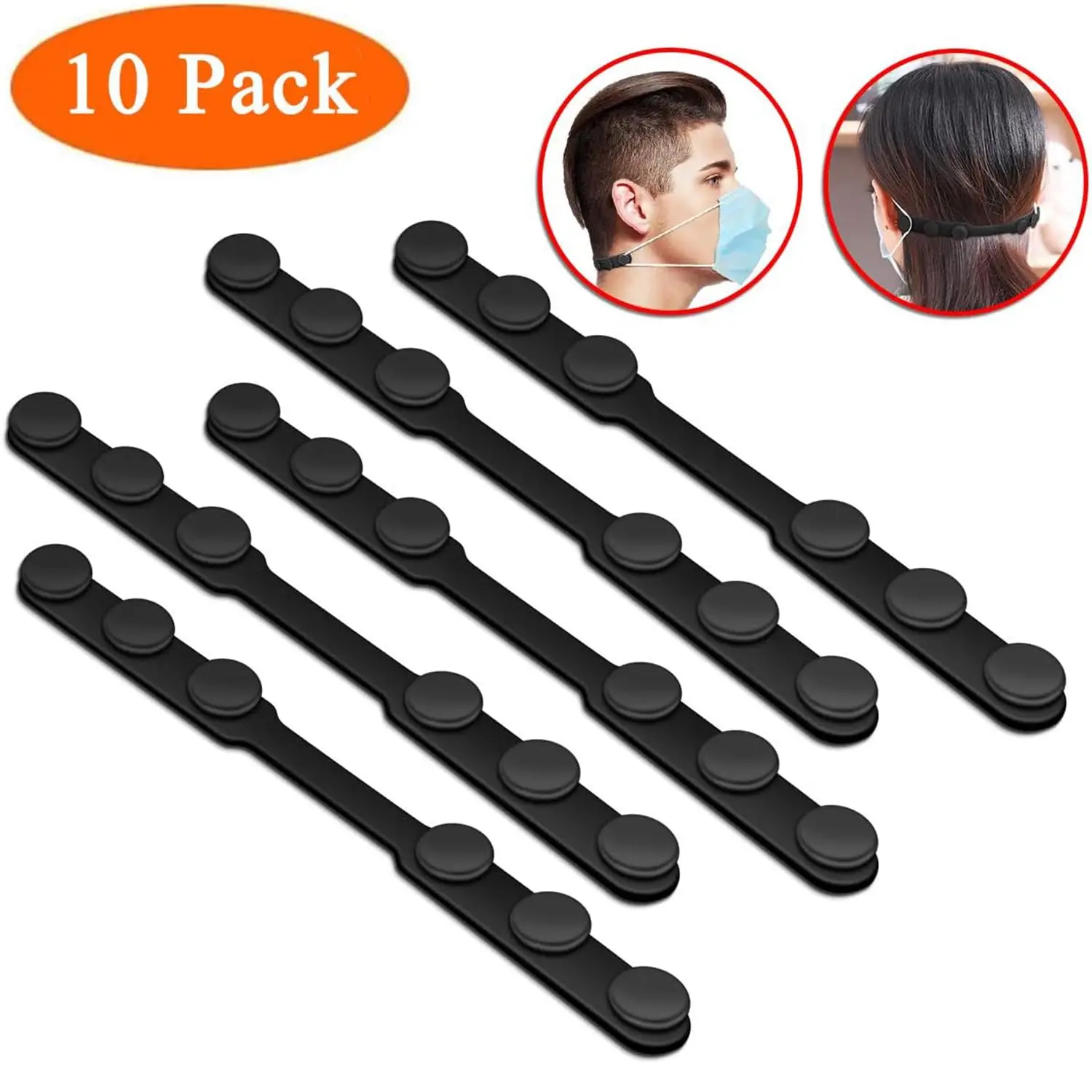 10pcs soft adjustable extension buckle mask elastic band silicone mask holder ear clip extender children adult mask accessories