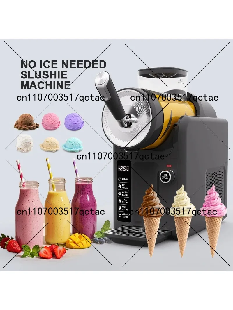 Electric Ice Cream Maker Machine with Hand Crank Churning for Homemade Desserts