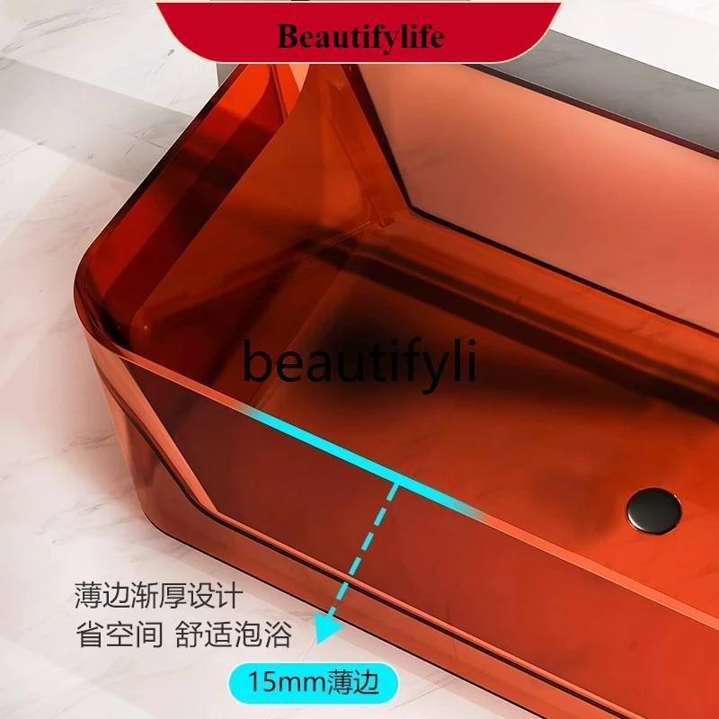 

F56 Transparent bathtub household small apartment against the wall hotel B & B, crystal color