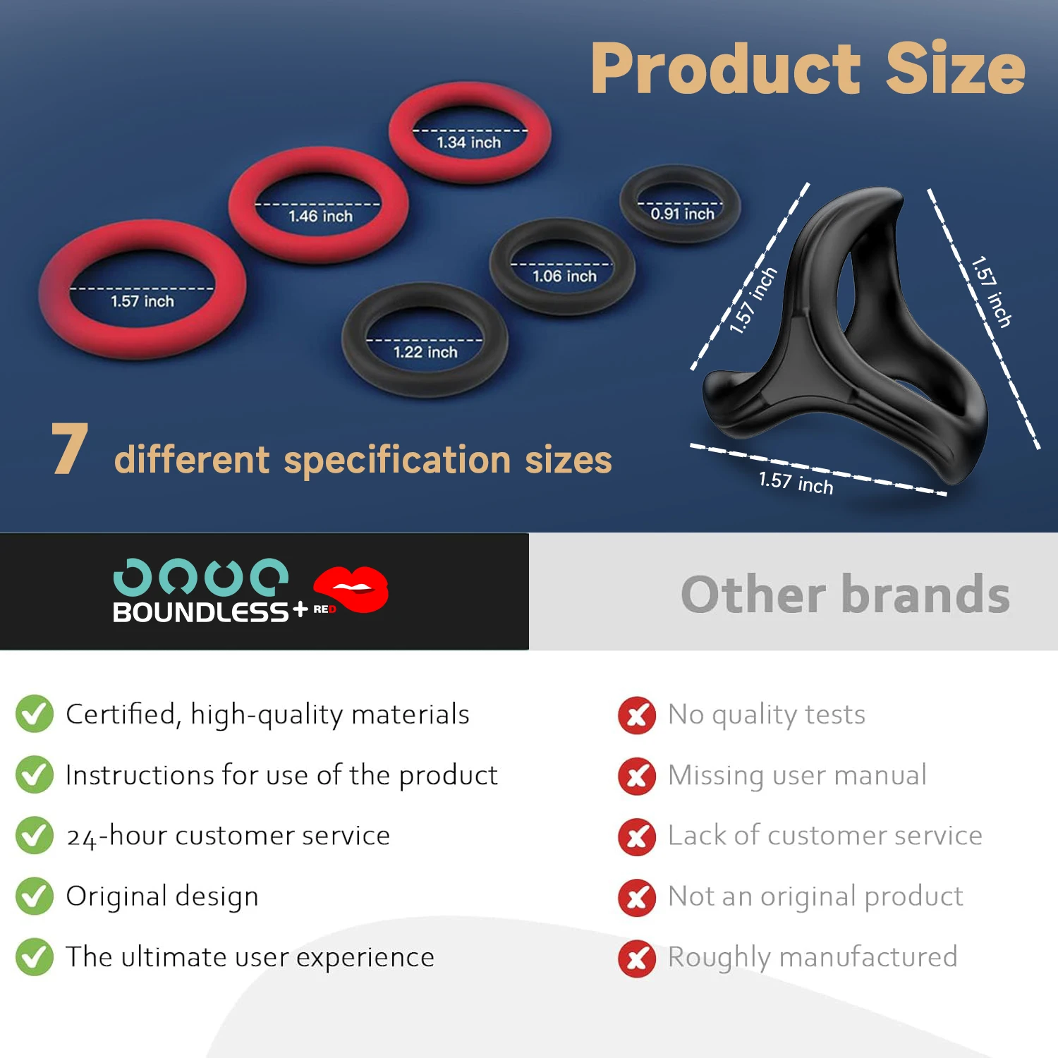 Couples Silicone Cock Penis Rings with Enlargers Erection Enhancing Ultra Soft Long Lasting Strechy Adult Sex Toys for Men