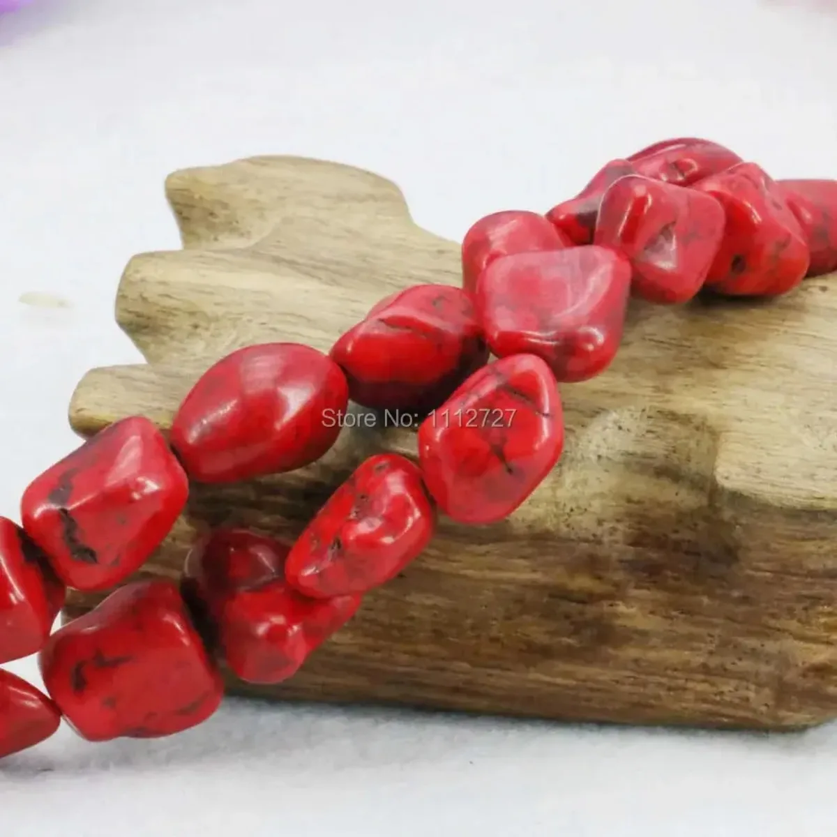 10-14mm Accessories Red Turkey Howlite Chalcedony Loose Beads Semi Finished Stone DIY Howlite 15inch Jewelry Making Girls Gifts