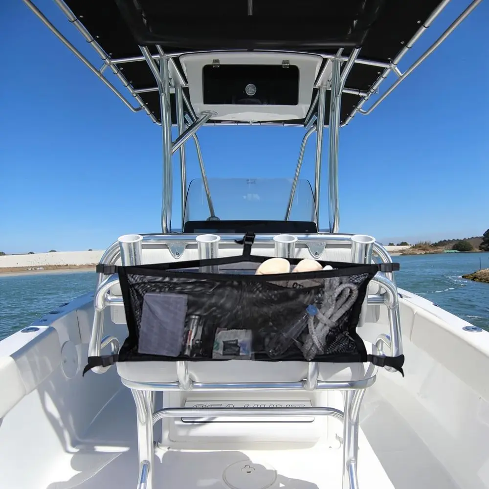 Marine Mesh Hanging Storage Pouch Adjustable Boat Cabin Organizer Polyester Cargo Net For Yacht Supplies