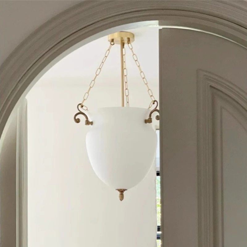 

Американские Ретро Стеклянные Подвесные Светильники Столовая Спальня Медные Потолочные Люстры Светодиодные Лампы Гостиная Прихожая Лестница Декор