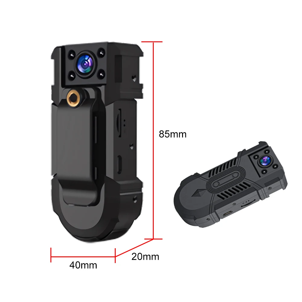 Mini Body Camera 8 Hours Camcorder Full 1080P HD Police Cam Small 180° Rotating Bike Camera Sports DV Car DVR Pocke Webcam