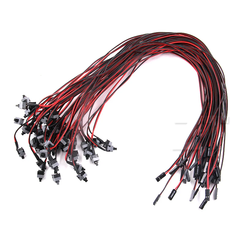 Universele Lange Power Line Moederbord Vervanging Aan/Uit Knop Schakelaar Kabel Reset voor PC Computer Power Automatische Reset Push