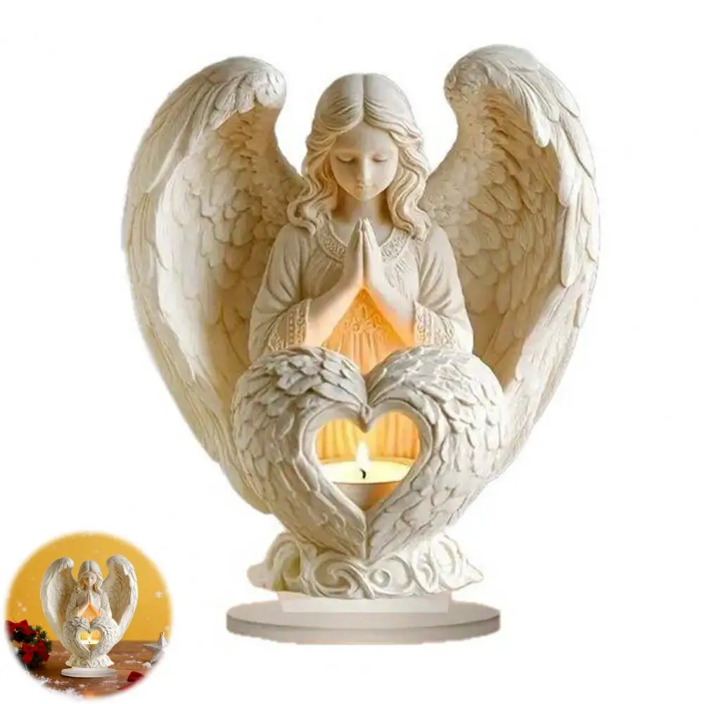2D Flat Angel Ornament Christmas Decorative Statue White Acrylic Angel Statue Christmas Ornament Purity Symbol Home Decor