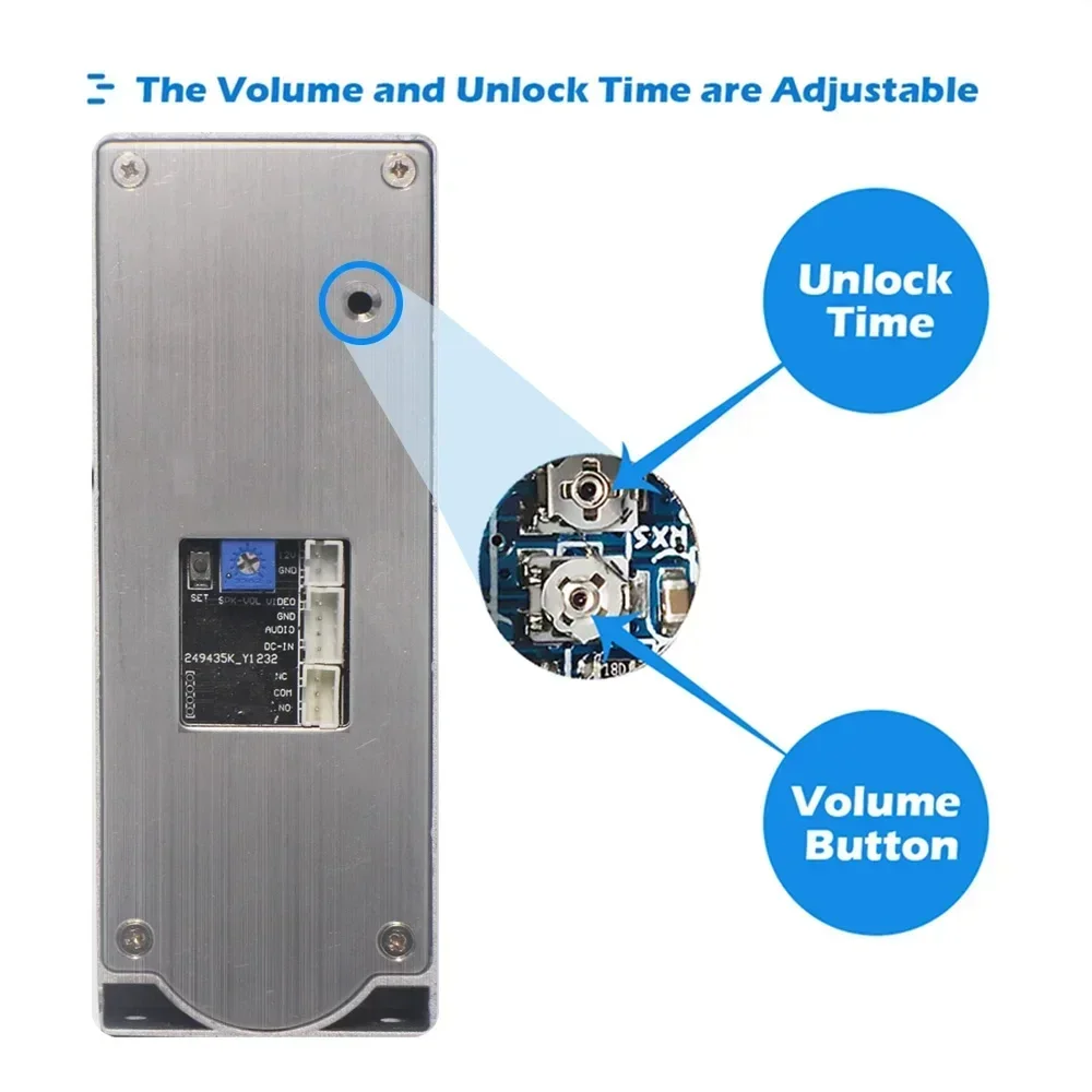 Doorbell Video Intercom Outdoor Unit Compatible with CVBS/720P/1080P IP65 Waterproof Infrared Night Vision with RFID Card