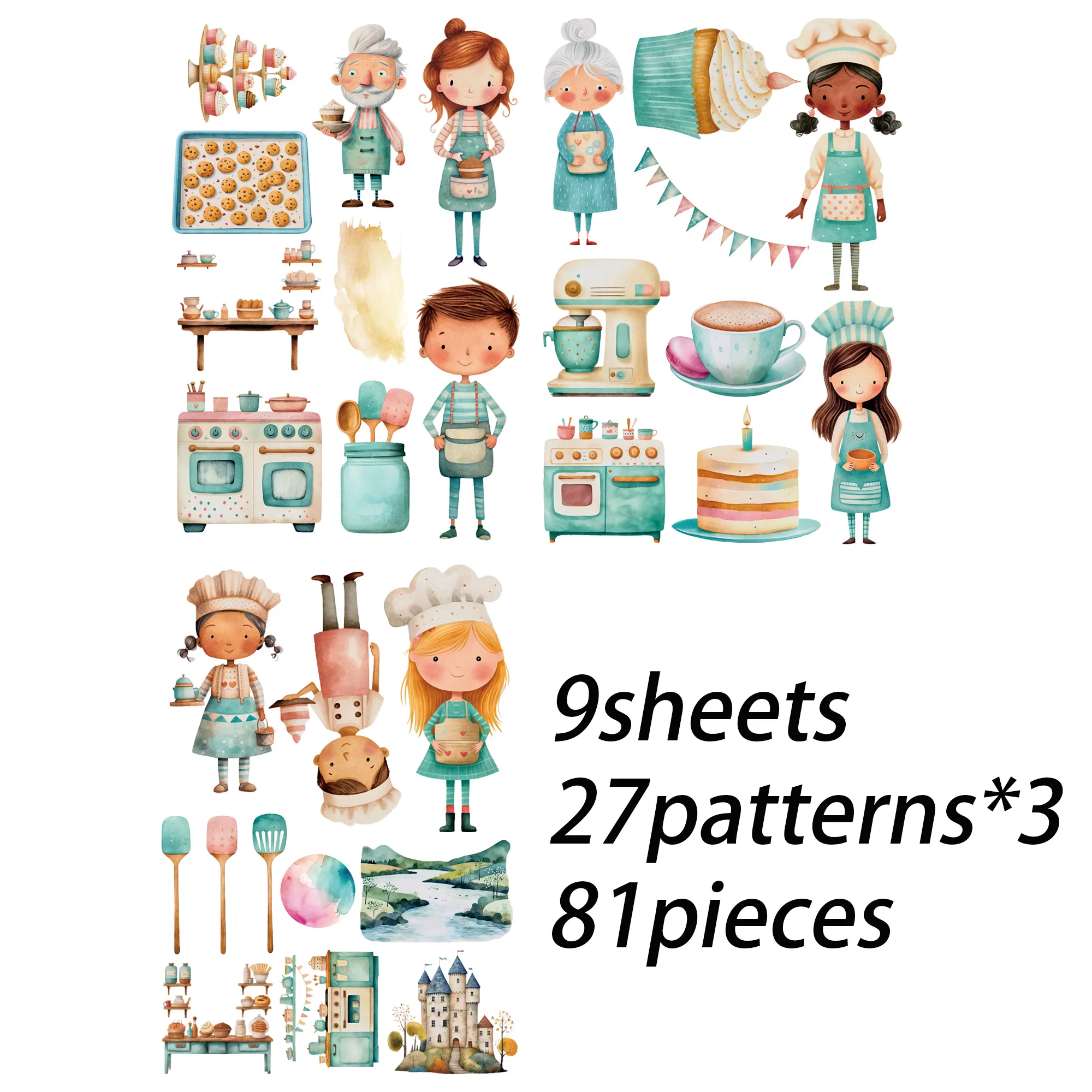 JAIIMAN 81-90 Stück (1,18–3,93 Zoll), große dekorative selbstklebende DIY-Aufkleber, für Scrapbooking-Zubehör, Junk-Tagebuch-Sets – Detail 6