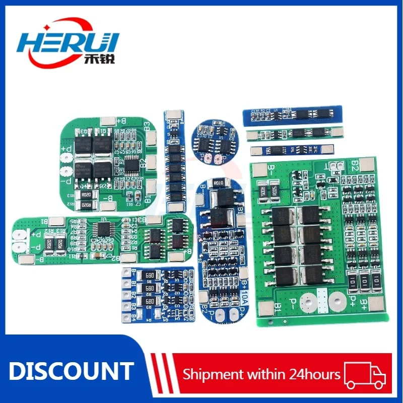 

18650 Charging protection board module Lithium battery overcharge over discharge current short circuit 1/2/3/4 String 3.7V/12V