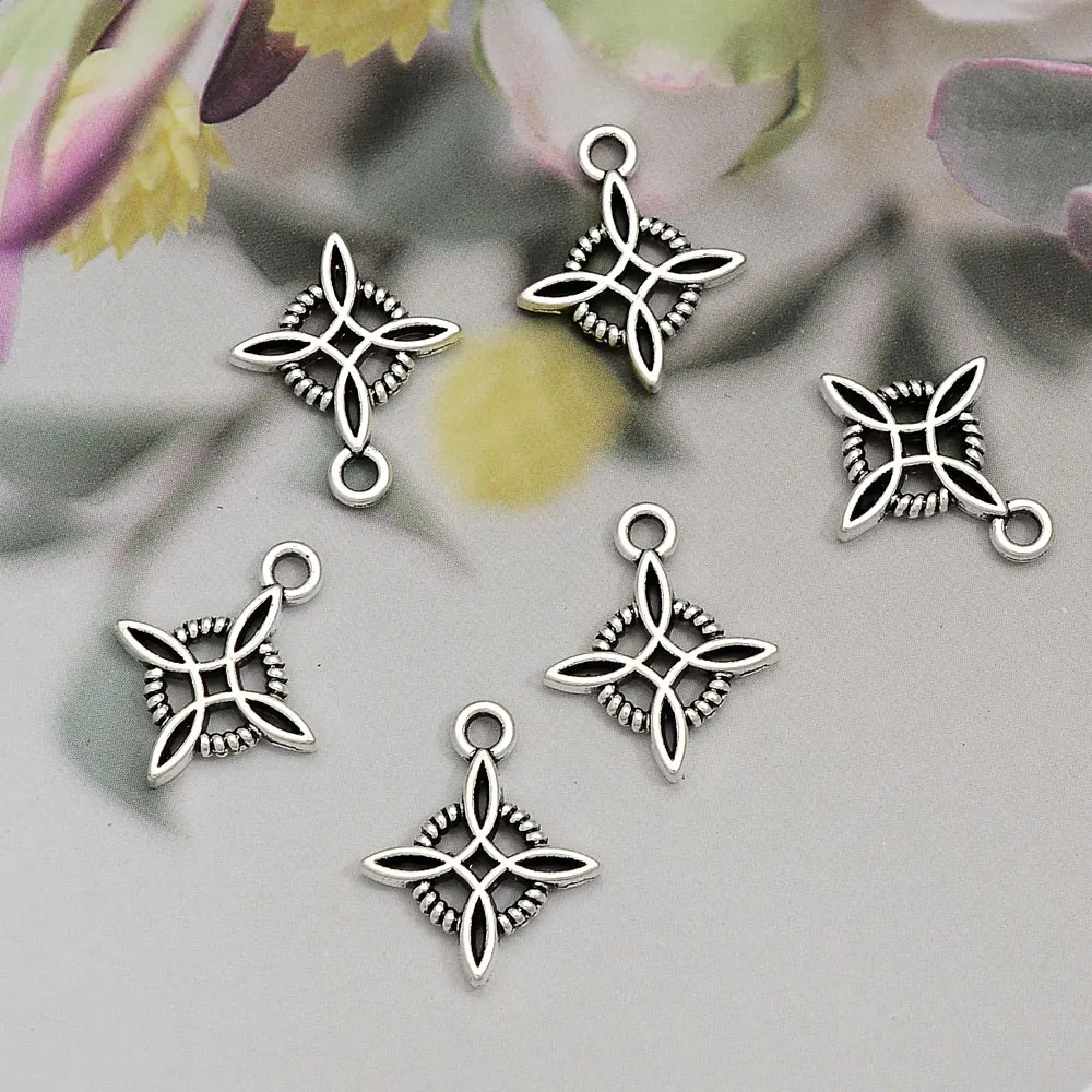 Witch Knot Witchcraft Charms, Celtic Proteção Amuleto, Wiccan Pingente para Brinco DIY e Colar, Fazer Jóias, 15x18mm, 20Pcs, Lot