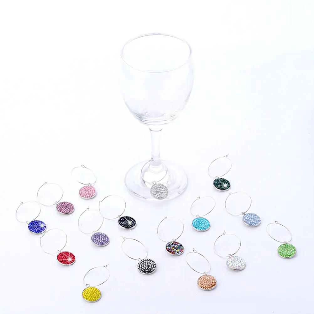 

Glass Tags Stainless Steel Soft Clay Crystal Reusable Drink Charms Party Accessories Bar Tools Glass Rings Kitchen Barware