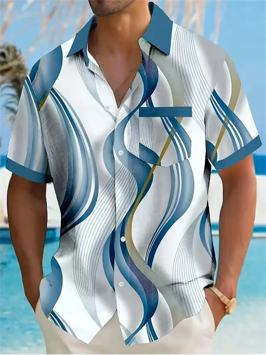 Летняя мужская рубашка с короткими рукавами и цветочным принтом в стиле ретро, модная свободная универсальная пляжная рубашка с цветочным принтом, верхняя рубашка с полным принтом