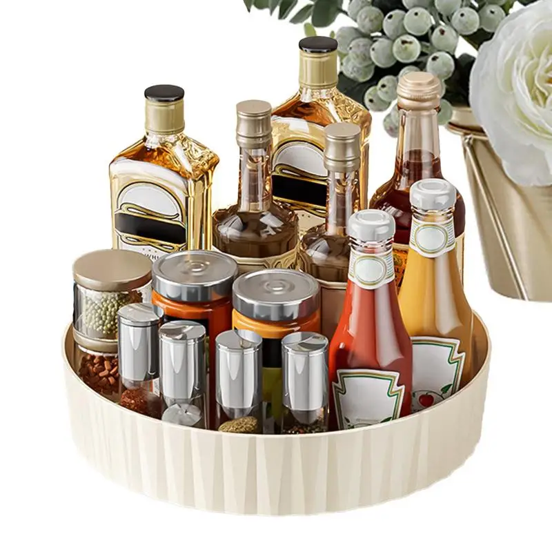 Fridge Organizer Rotating Tray 360 Degree Spinning Refrigerator Round Shelf Condiment Storage Racks For Cabinet Dining Table