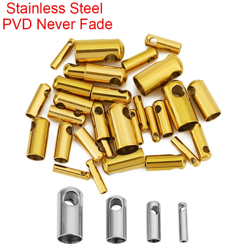 20pcs Stainless Steel Clasps End Hooks For 1 3 4 mm Cord Necklace PVD Never Fade Bracelet Connectors Findings Jewelry Making