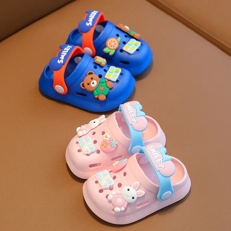 Children Slippers EVA Cartoon Kids Garden Shoes Beach Sandals Soft Anti Slip Wear-resistant Babies Summer Indoor Flip Pump Shoes