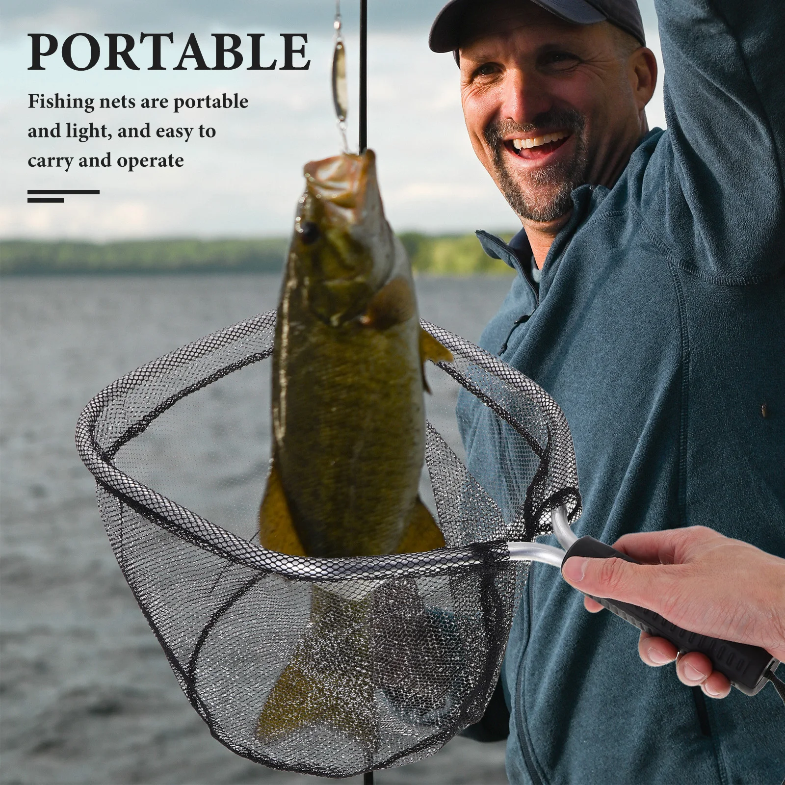 

Lightweight Floating Small Mesh Fishing Net Pond River Stream Small Fish Crabs Landing Tool Pond Net