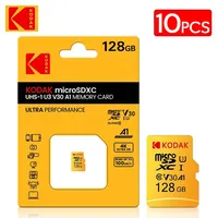 10Pcs Kodak 100% New 128GB Memory Flash Card High Speed Class10 32GB 64GB Micro SD Card 256GB 512GB TF Card for Camera Phone PC