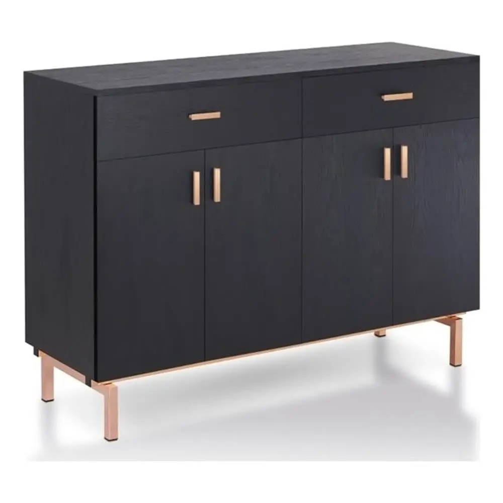 

Modern 2 Drawer Wood Buffet Table In Black