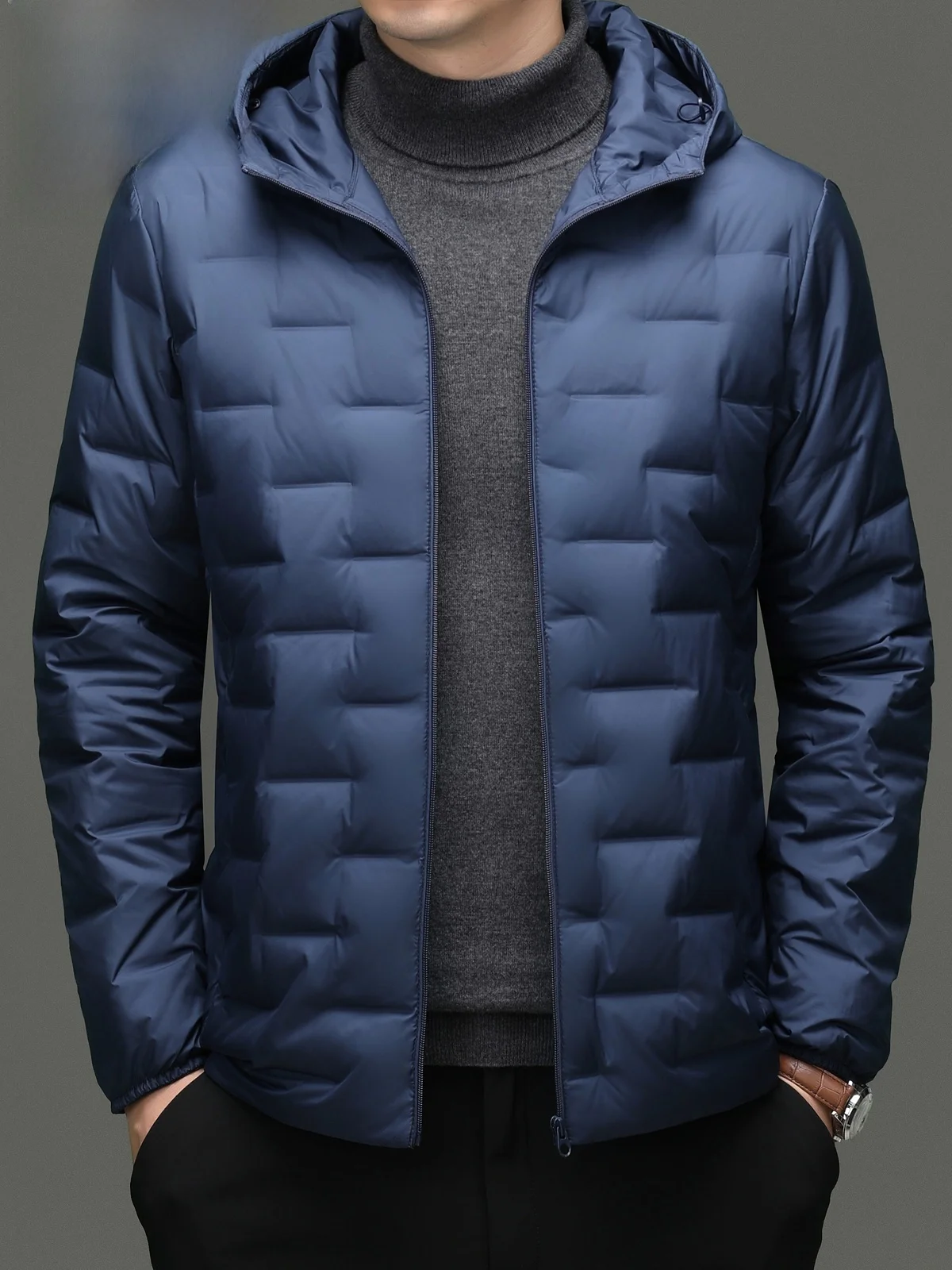 بيير كاردان الرجال خفيفة الوزن مقنعين أسفل Jaet 2025 شتاء جديد Sle الدفء Faion ملابس خارجية عادية فضفاضة تناسب #2