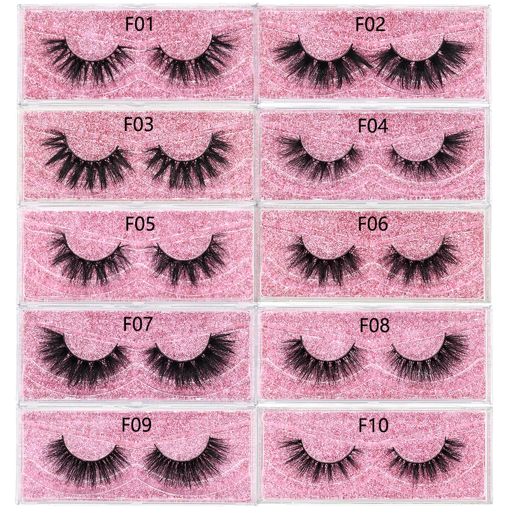 FOXESJI Makeup 3D Mink Lashes Wispy Mink Fluffy Soft Natural Eye Lashes High Volume False Eyelashes Reusable Lashes Extension