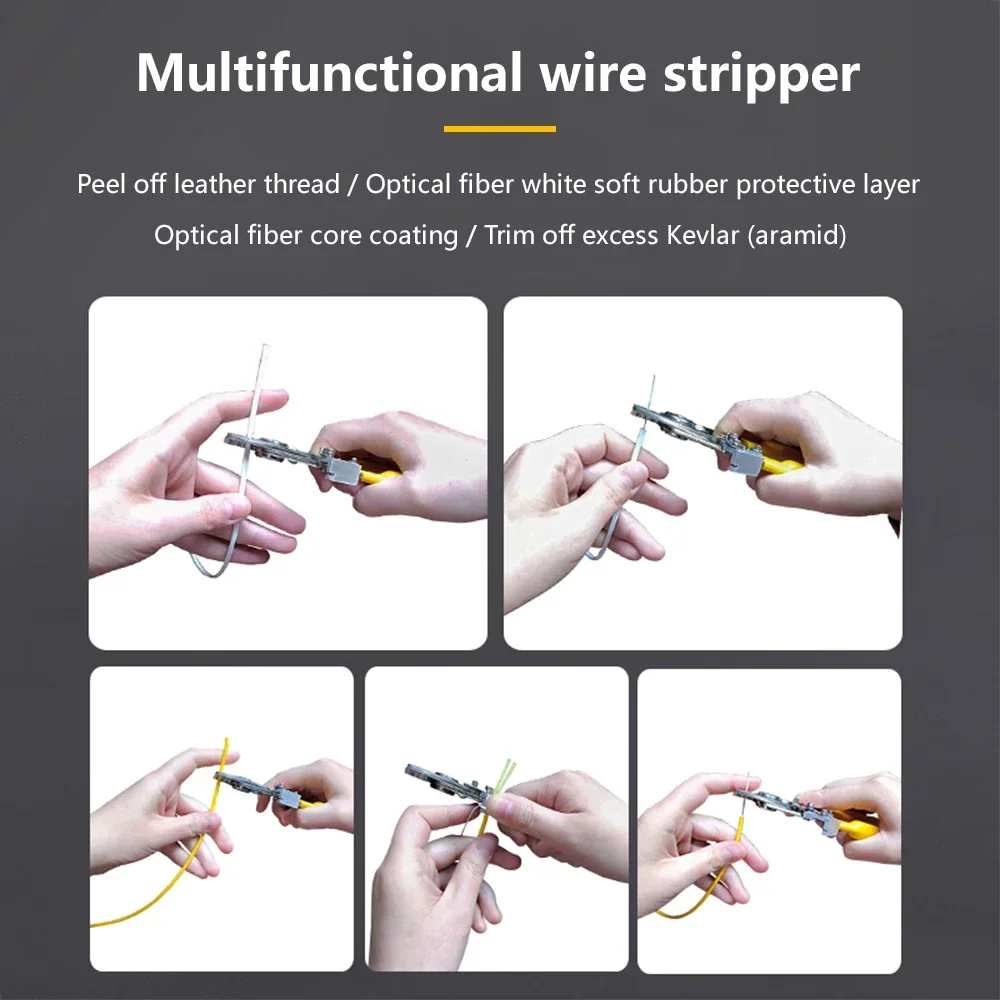 OPTFOCUS 4 IN 1 Fiber Stripper Pliers FTTH Tools Optical Cable Stripper 0.9mm 2.0mm 3.0mm Fiber Optic Tool