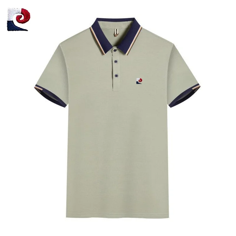 

New summer high-quality short sleeved polo shirt for men, fashionable and casual, soft and breathable T-shirt top