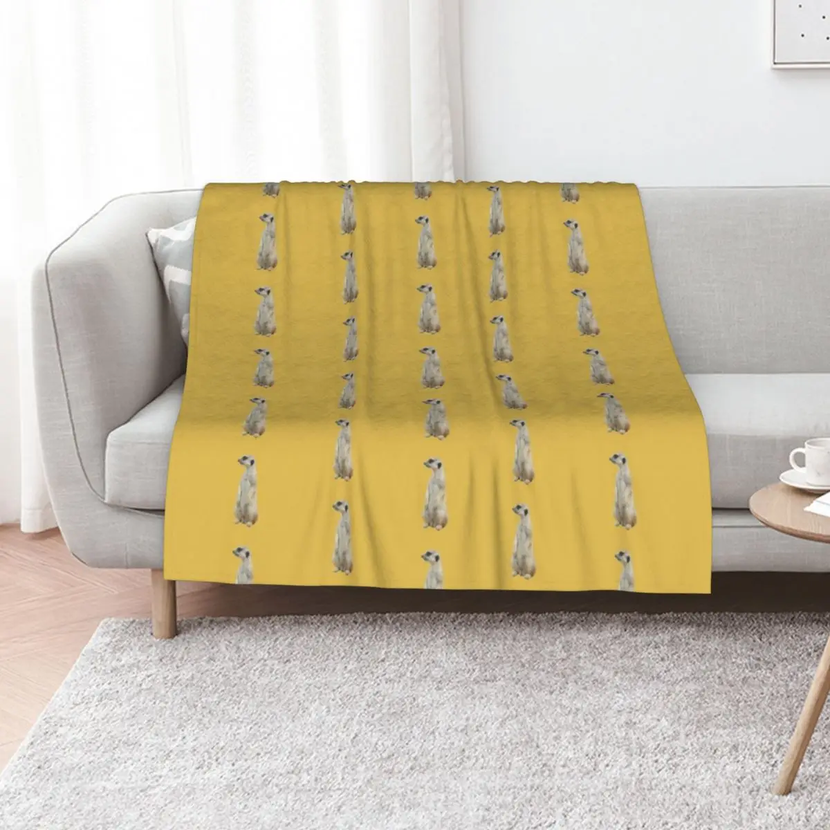 Cute Meerkat Sticker Throw Blanket Decorative Sofas Bed covers Giant Sofa Flannel Fabric Plaid on the sofa Large Blankets