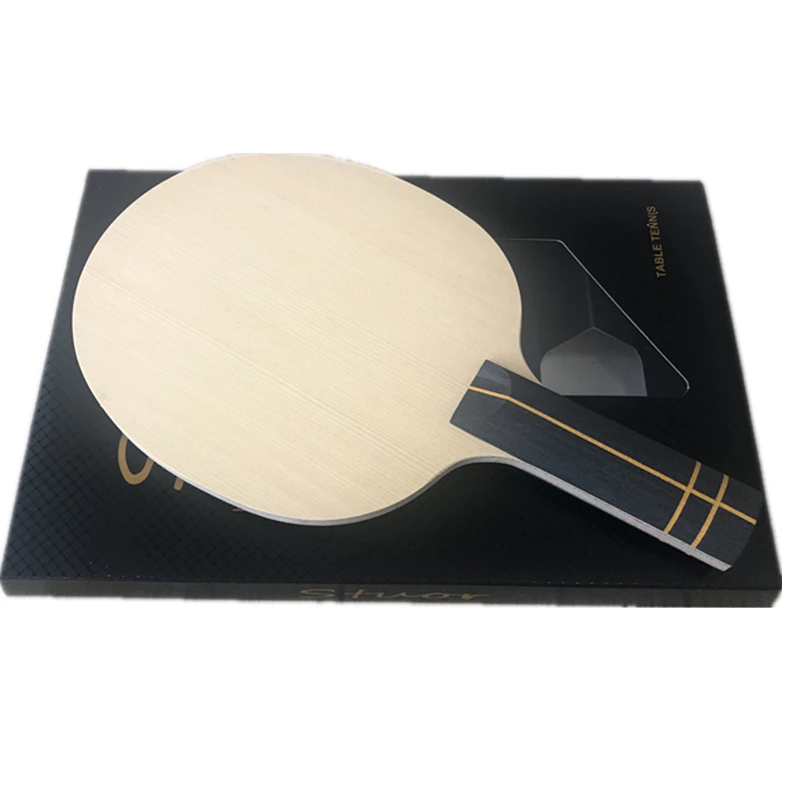 Stuor Nobilis-Lâmina De Tênis De Mesa De Fibra De Carbono, Raquete de pingue-pongue Hinoki Gold, 7 camadas com pá embutida, ataque rápido