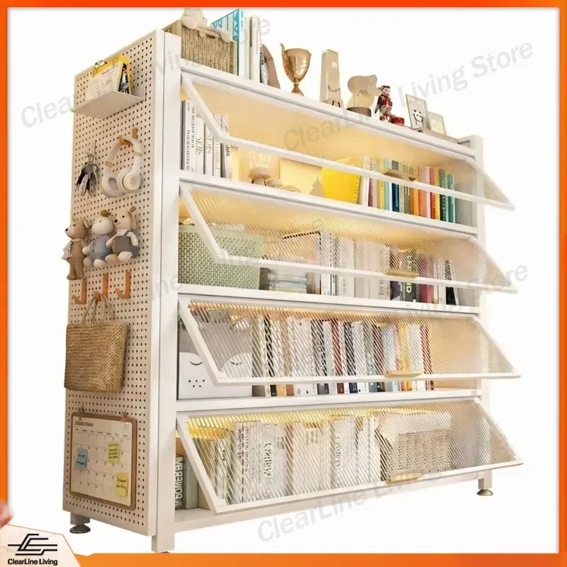 Dustproof Clamshell Multi Layer Floor to Ceiling Steel Locker Bookcase Storage Cabinet Organizer Shelf Unit for Home Office