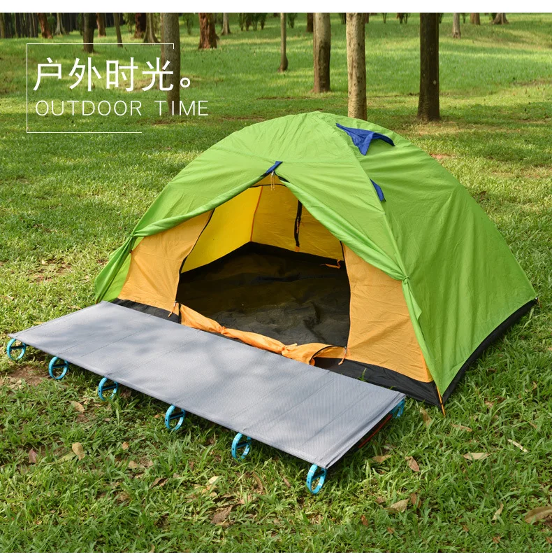 Aluminum Alloy Folding Camping Bed, Portable Camping Cots, Mountaineering Hiking Rest Bed, Summer Outdoor