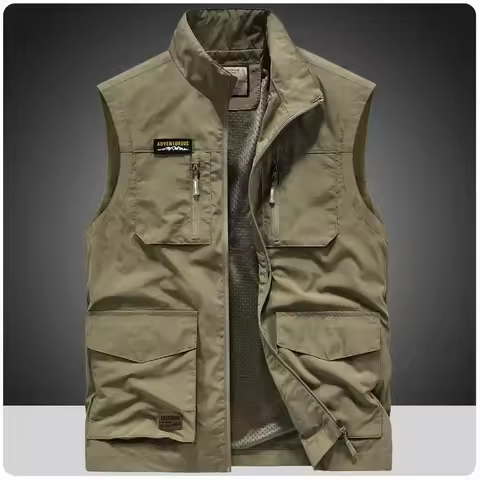 Outdoor Camping Vest Men Military Tactical Multi-pocket Vest Techwear Hiking Fishing Waistcoat Photography Safari Cargo Vest Men