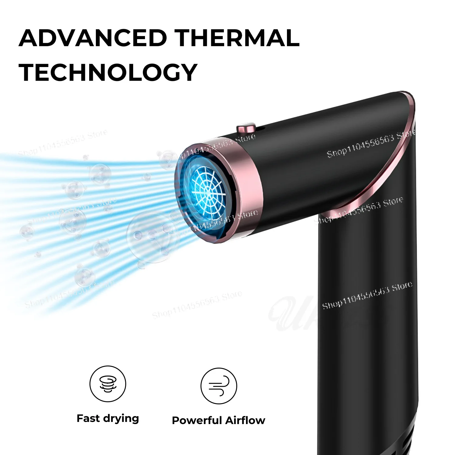 Secador de cabelo dobrável, íon negativo, vento forte, silencioso, secador de cabelo de alta potência, secador de cabelo portátil multifuncional