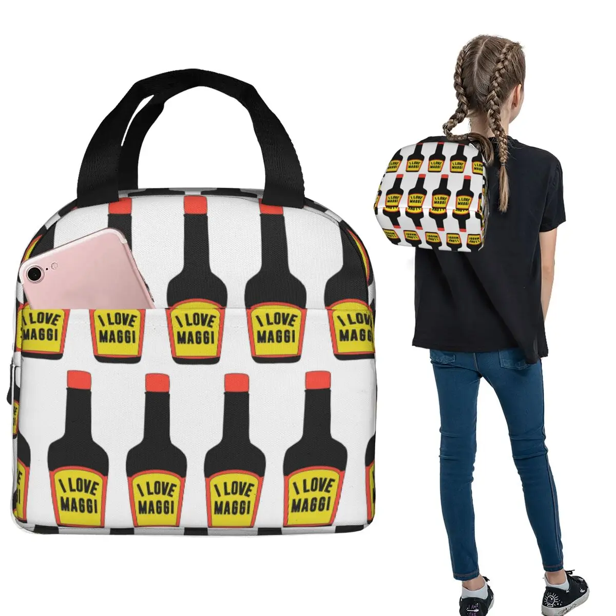 

Maggi Auf Alles Insulated Lunch Bag for Women Children Leakproof Food Boxes Thermal Lunch Box Tote