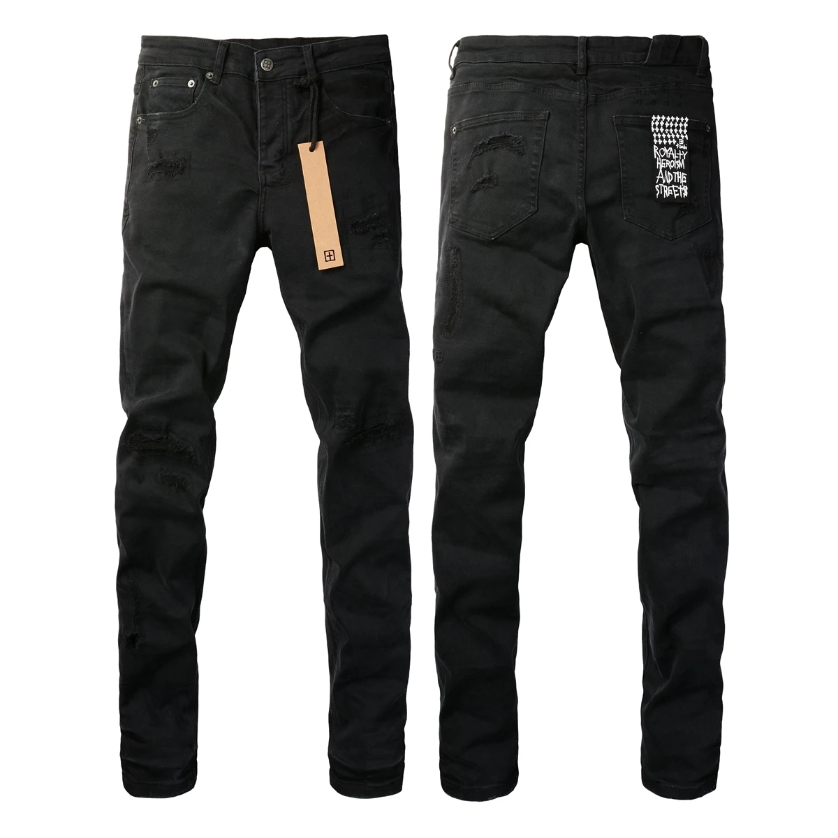 

KSUBI High quality jeans men's retro fashion patch contrasting color men's winter high-end feeling Stylish and slim pants