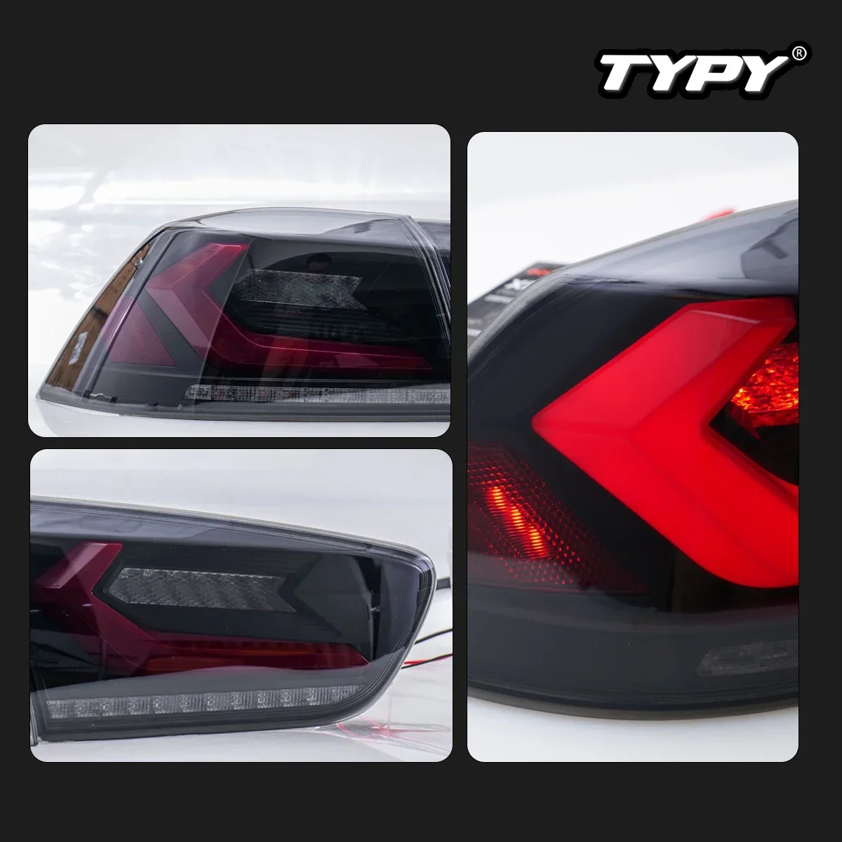 

TYPY Новый светодиодный задний фонарь, обновленный, модифицированный для Mitsubishi Lancer EVO X RGB, задний фонарь 2008-2018, динамическая сигнальная лампа, автоаксессуары
