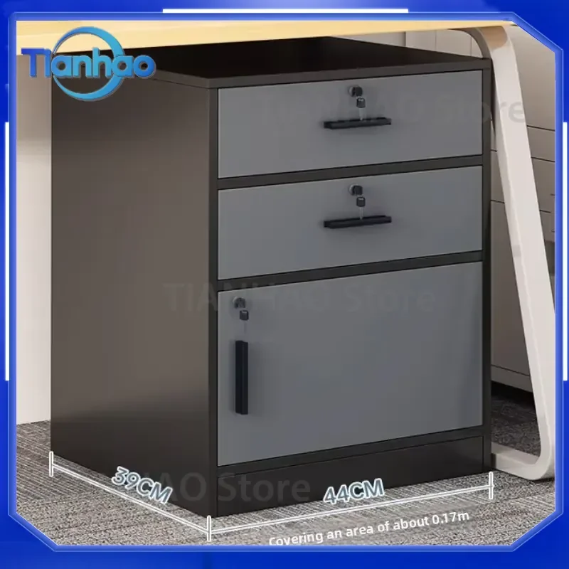 Lockable Filing Storage Cabinet for Office Home for 2-Drawer Mobile Wooden Chest with Security Key Compact Side Table for