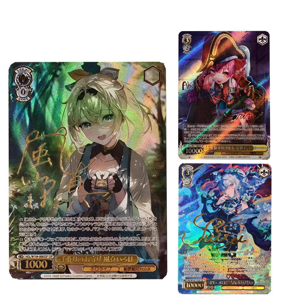 BLBU Weiss Schwarz Card Anime Lolive Game Character Signature Card Suisei Marine Minato Aqua VTuber  DIY Collectible Cards