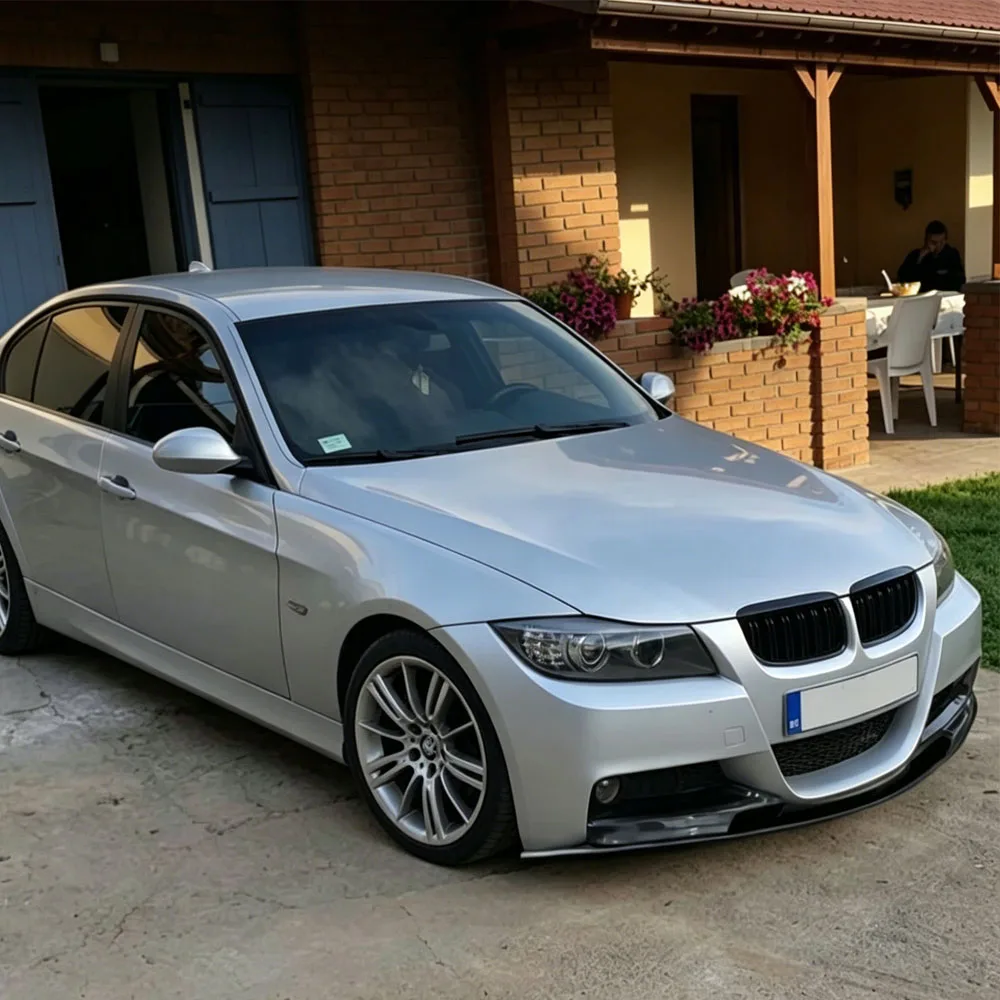 BMW 3 시리즈 2005-2008 E90 E91 M-Tech 세단 4도어 320i 330i 자동차 앞 범퍼 립 스플리터 바디 키트 튜닝 자동차 부품 썸네일 5