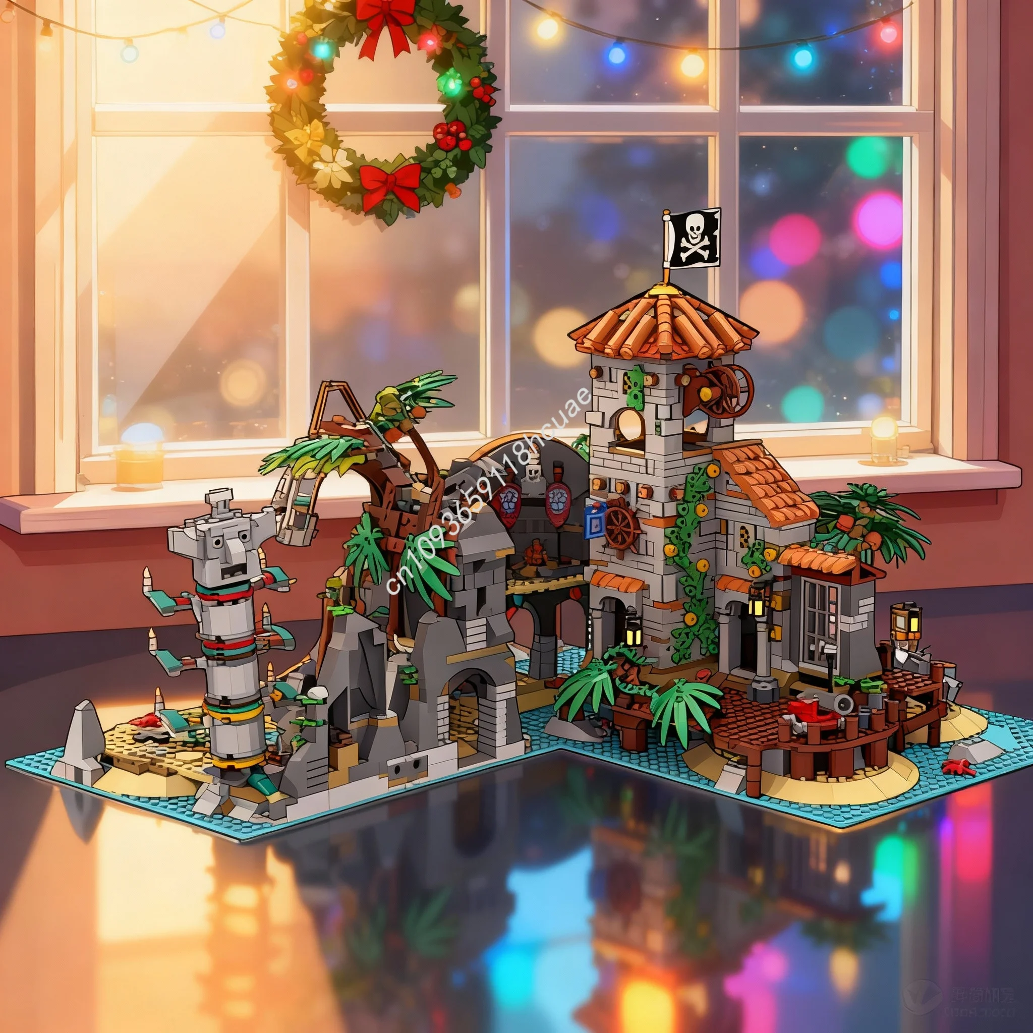 

3123 деталей MOC «Остров сокровищ», модель «Бухта Барракуда», конструктор, архитектурная игрушка, рождественский подарок, креативная идея для самостоятельной сборки