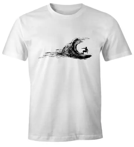 Herren T-Shirt  Surfer surfing surfen Surfboard Wave Welle Wellenreiten Urlaub