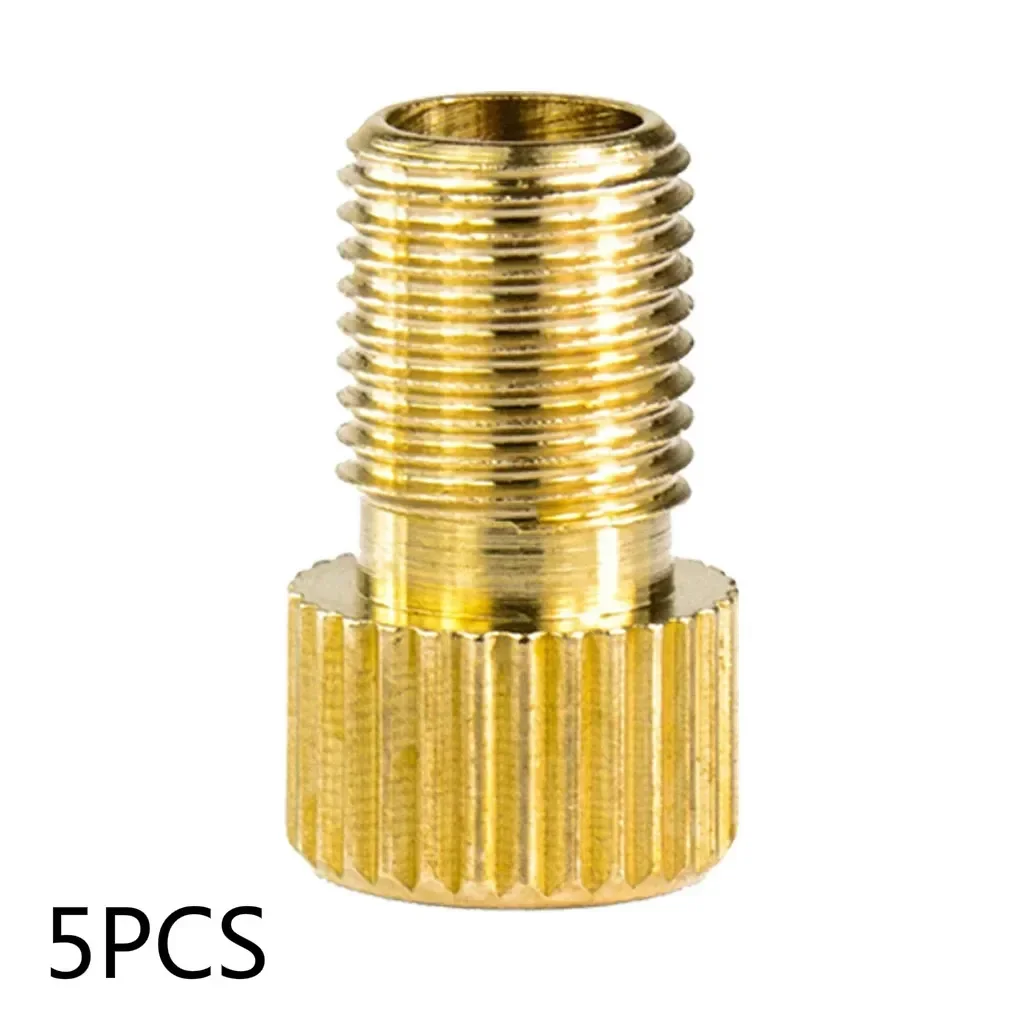 2/5/10PCS Valve Adapters Presta to Schrader for MTB Motorbike Big Wheel Bikes Golden Inflation Accessories