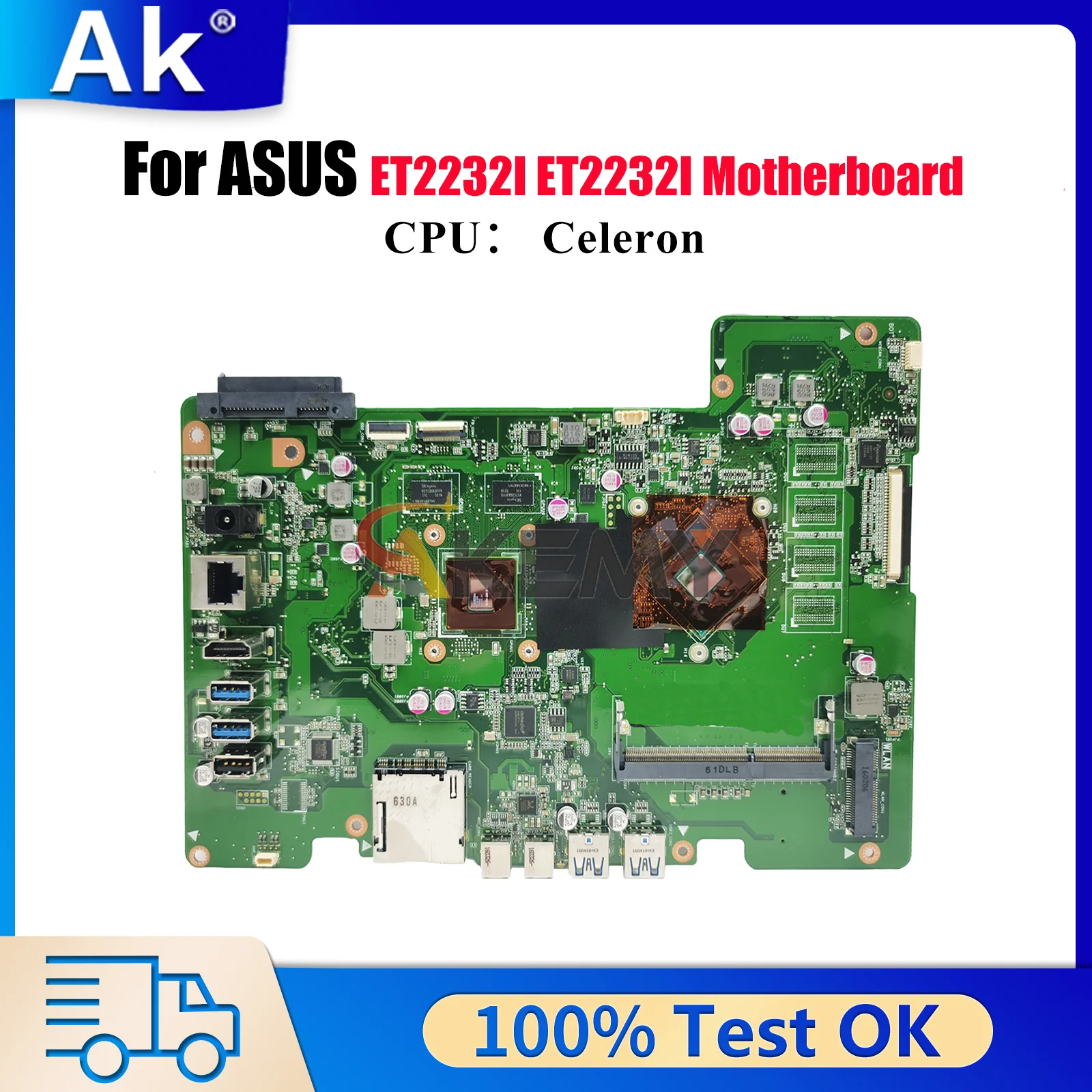 

Материнская плата для ноутбука ET2232I для ASUS AIO ET2232I ET2232, материнская плата с процессором Celeron, 100% тестирование, ОК, быстрая доставка, высокое качество