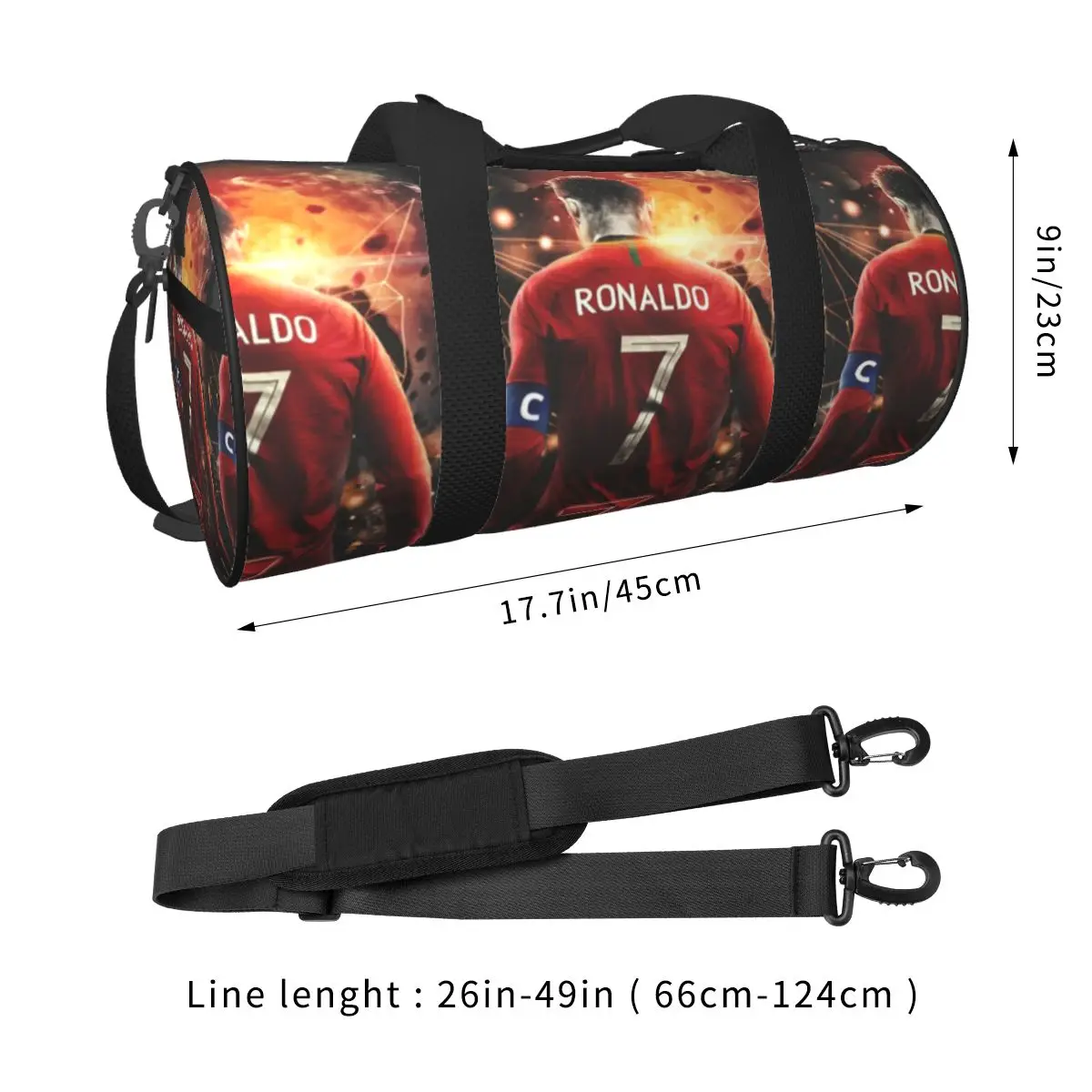 C-Cristianos Travel Bag Football Star Fashion Gym Bag Male Female Pattern Large Colorful Sports Fitness BagsWeekend Handbags