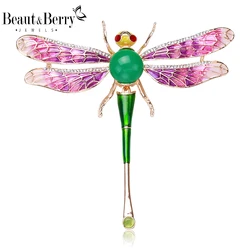 Beaut&Berry Luxury Dragonfly Brooches for Women Unisex Insect Pins Friends Party Gifts Banquet Jewellery Accessories