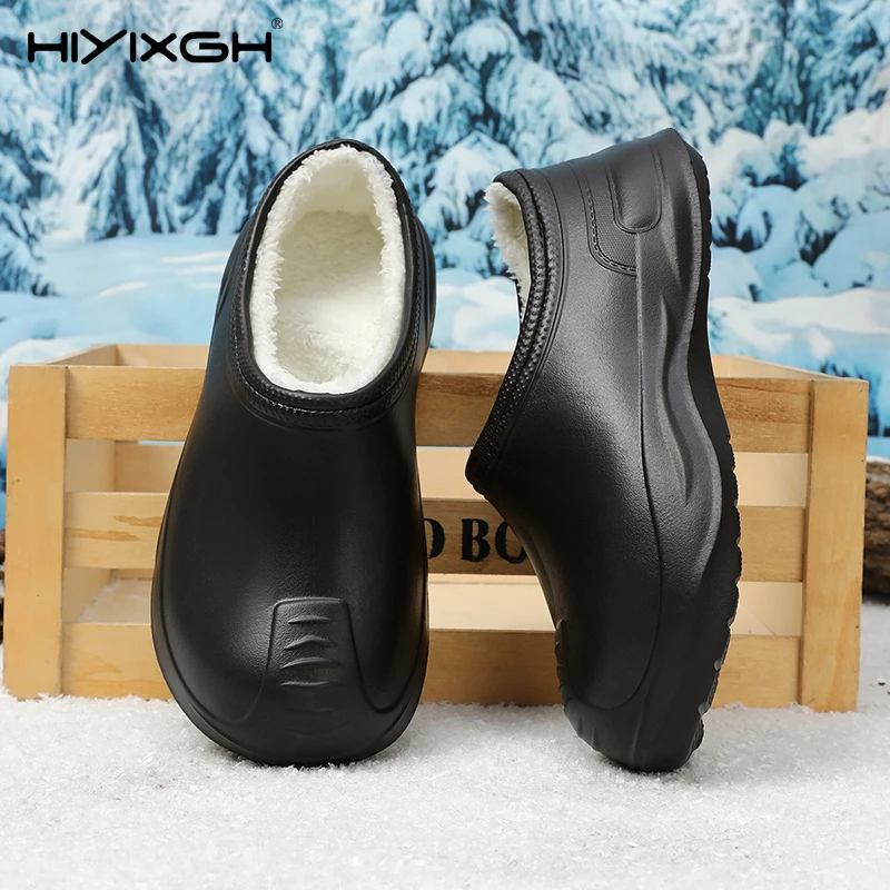

New Winter Men Warm Slippers Cotton Slippers Outdoor Indoor Warm Shoes Waterproof Boots Men Couple Home Bedroom Plush Slippers