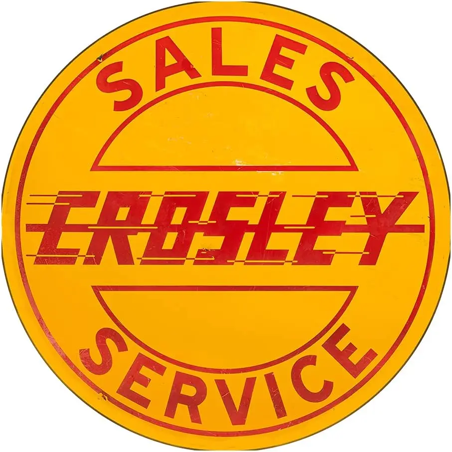 Crosley Sales and Service Motor Oil Hot Shot The Sedan Reproduction Car Company Garage Signs Metal Vintage Style Decor Metal Tin