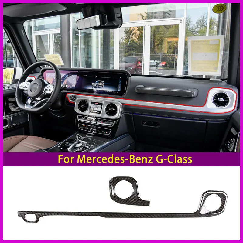 Side Air Outlet Trim Strip Center Control Panel Real Carbon Fiber Interior Car Accessories For Mercedes-Benz G-Class 2019-2020