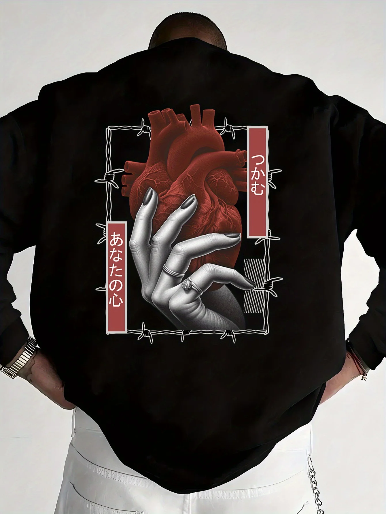 

Heart Graphic Printing Autumn and Winter Men's and Women's Sweatshirts Casual Loose Outdoor Street Sports Training Brand Fashion