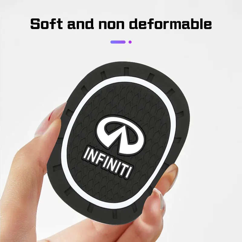 هلام السيليكا سيارة كوستر حصيرة لإنفينيتي Q50 G37 FX30 FX35 Q60 QX50 M37 ESQ JX35 كوب ماء زجاجة حامل المضادة للانزلاق وسادة الملحقات #4